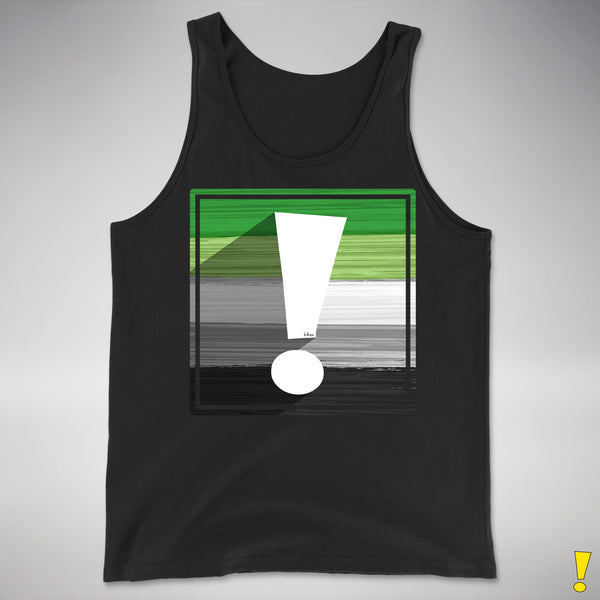 Aromantic Pride Flag Exclamation Point Premium Tank Top - Black